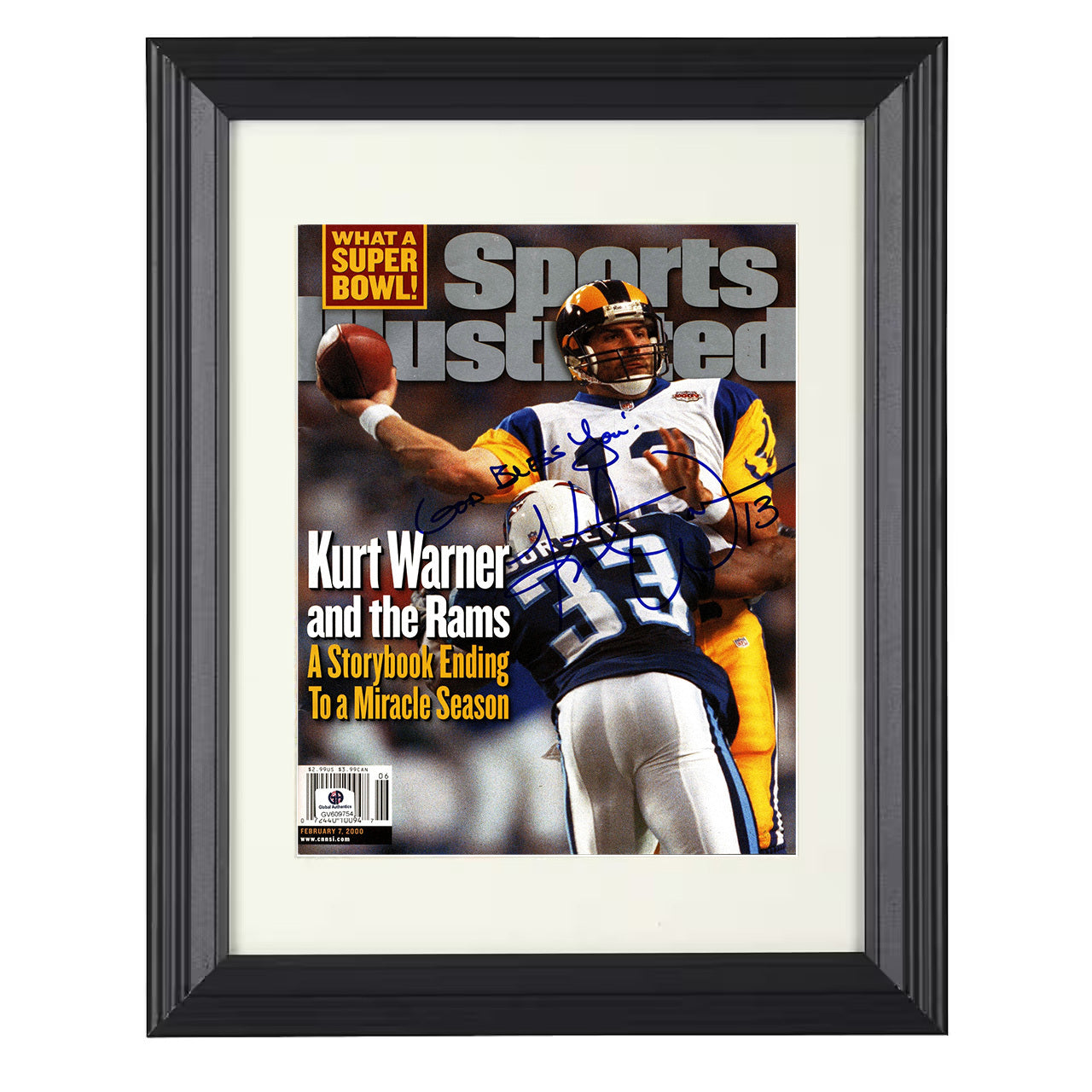 Kurt Warner – Miracle Season Image – 8x10 black beveled framed football wall art