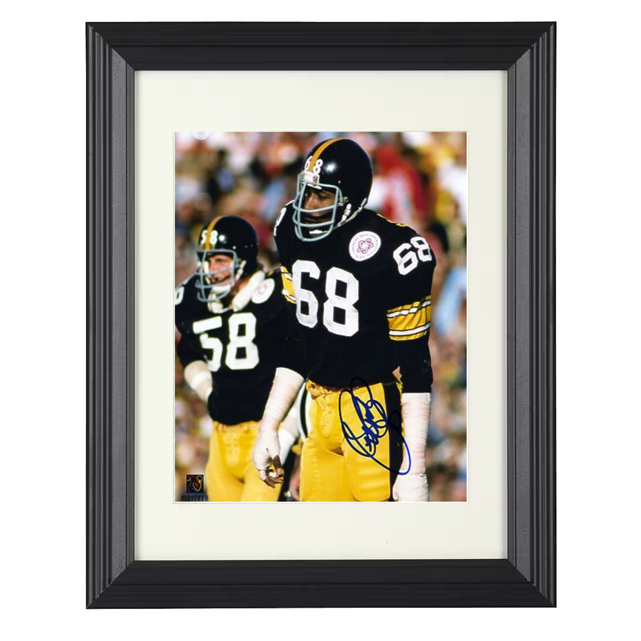 L C Greenwood – Pittsburgh Steel Defense Lineman Image – 8x10 black beveled framed football wall art
