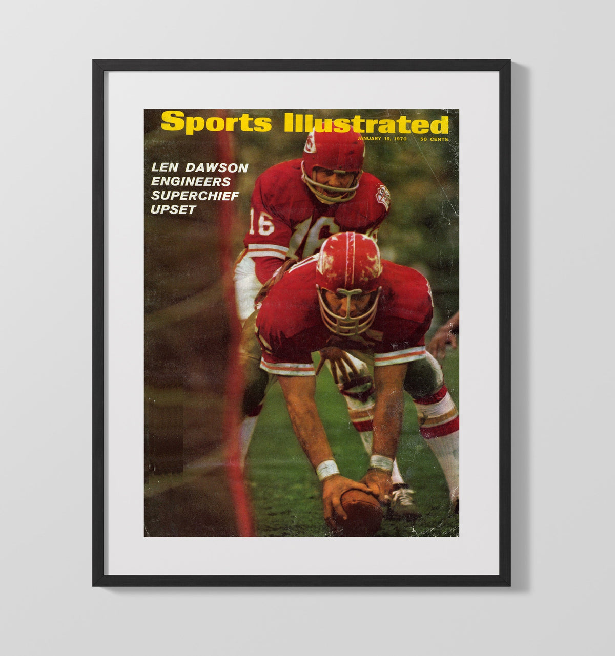 Len Dawson - Kansas City Football Super Bowl IV Snap SI Cover 1970 - Vintage Football Wall Art - Football Framed Print