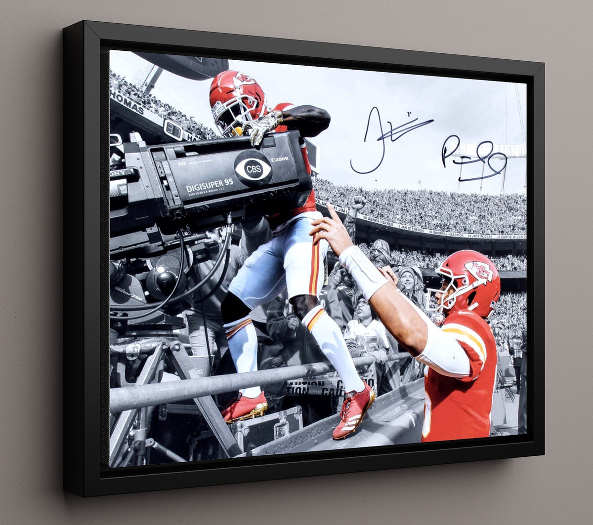 Mahomes and Hill - Showtime Chiefs 8x10 Framed Canvas vintage football wall art