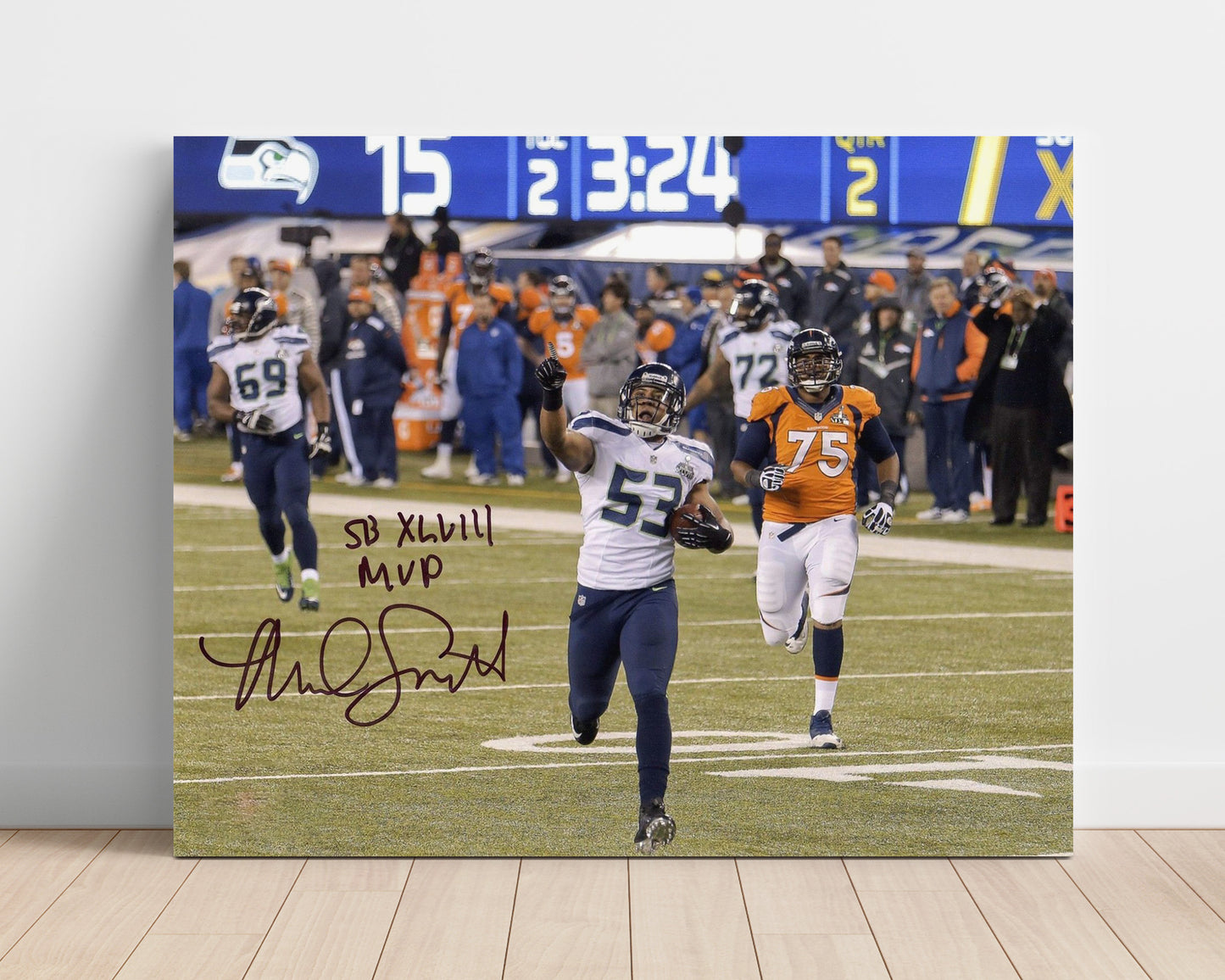 Malcolm Smith - Super Bowl Xlviii Interception Return 2014 Football Wall Art - football wall art print