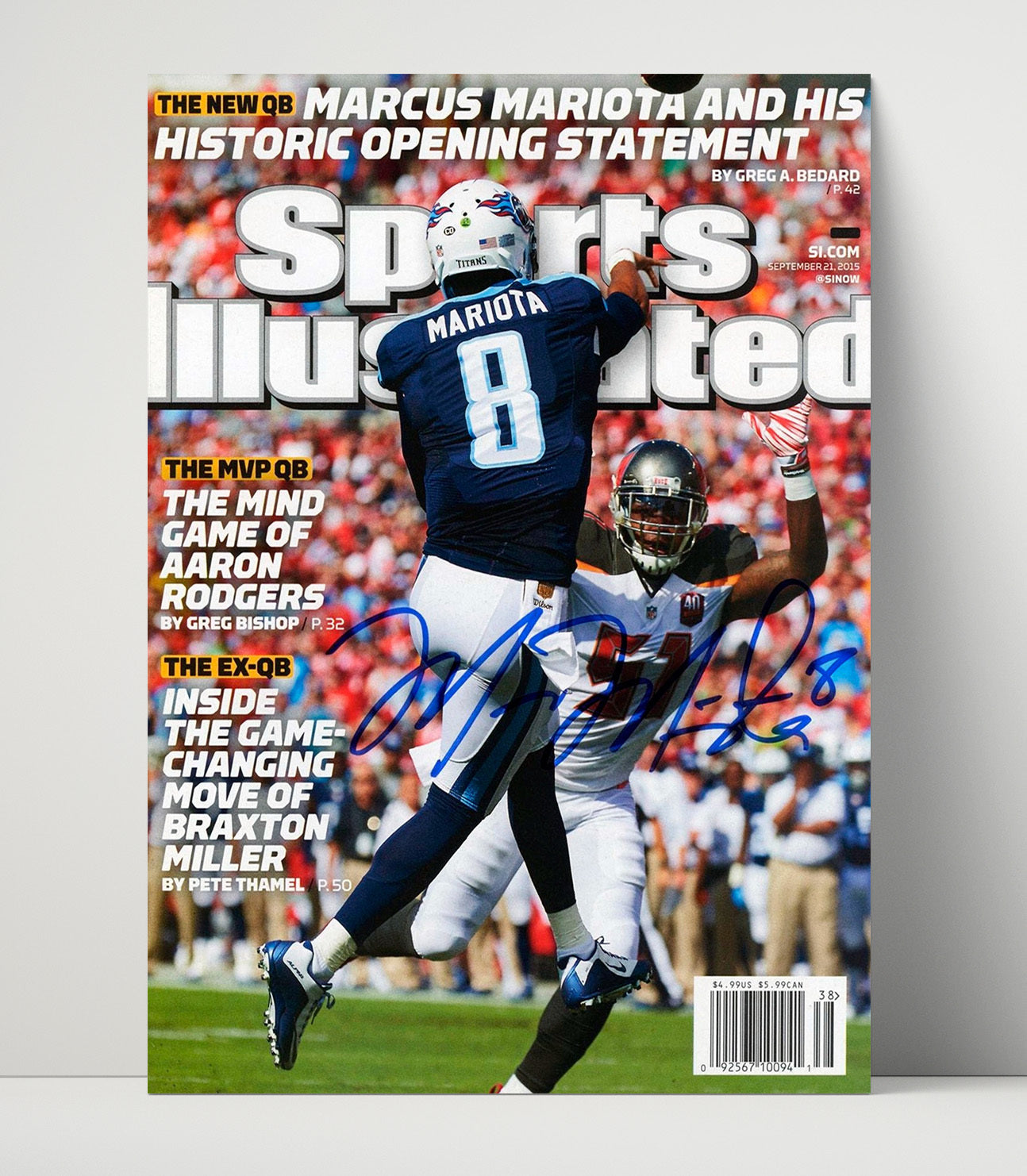 Marcus Mariota Titans Debut - New QB Statement Football Wall Art - football wall art print
