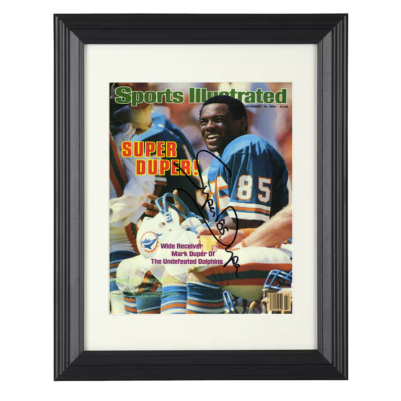 Mark Duper – Miami Super Duper Feature 1984 SI – 8x10 black beveled framed football wall art