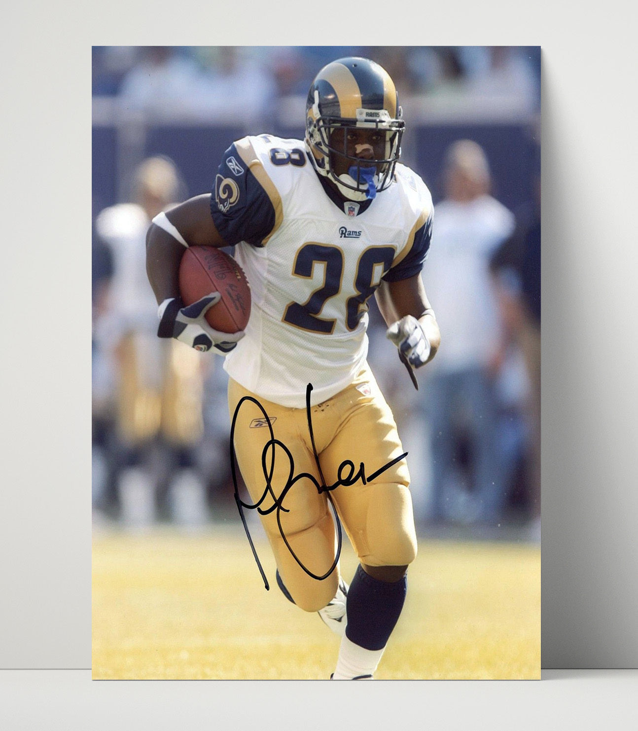 Marshall Faulk - St Louis Football Running Back Carry Football Wall Art - football wall art print