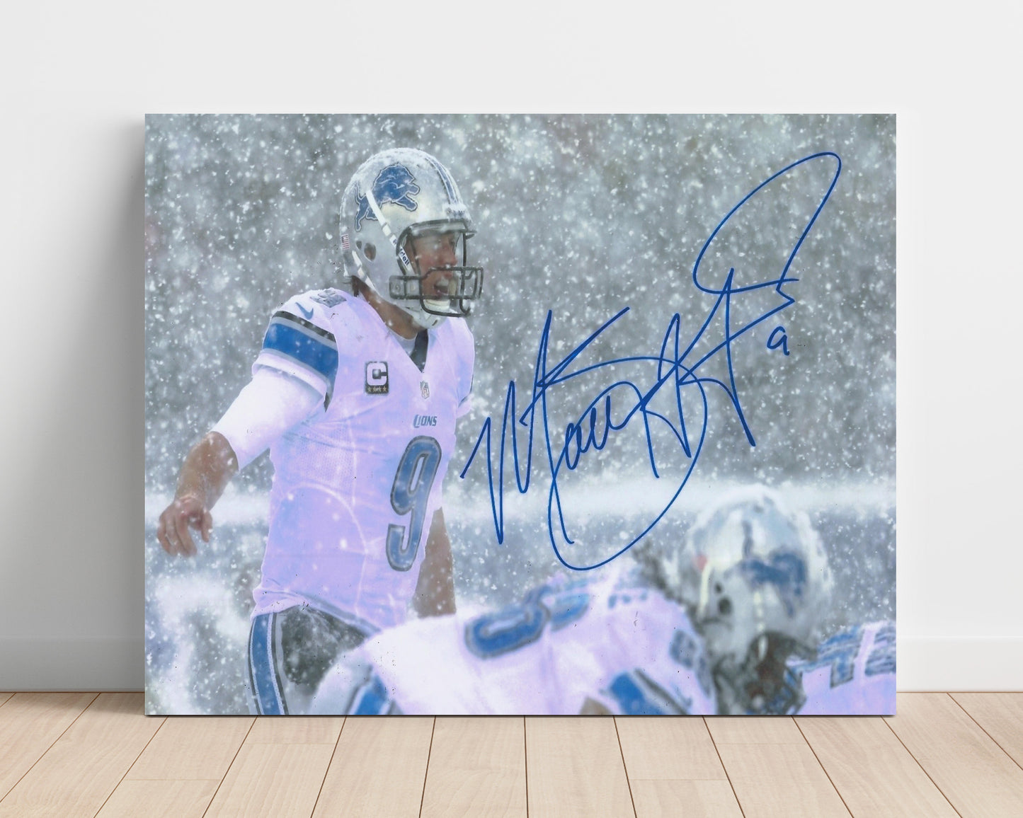 Matthew Stafford - Snow Game Grit Football Wall Art - football wall art print