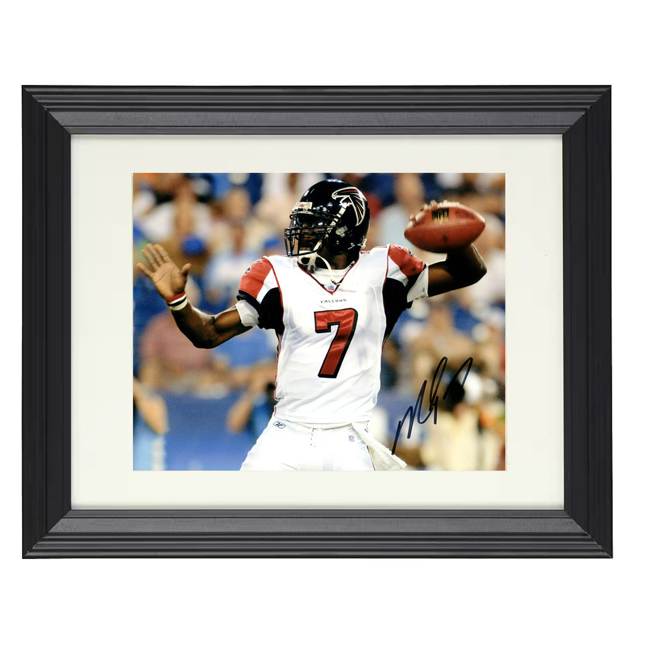 Michael Vick – Atlanta QB Passing Profile – 8x10 black beveled framed football wall art