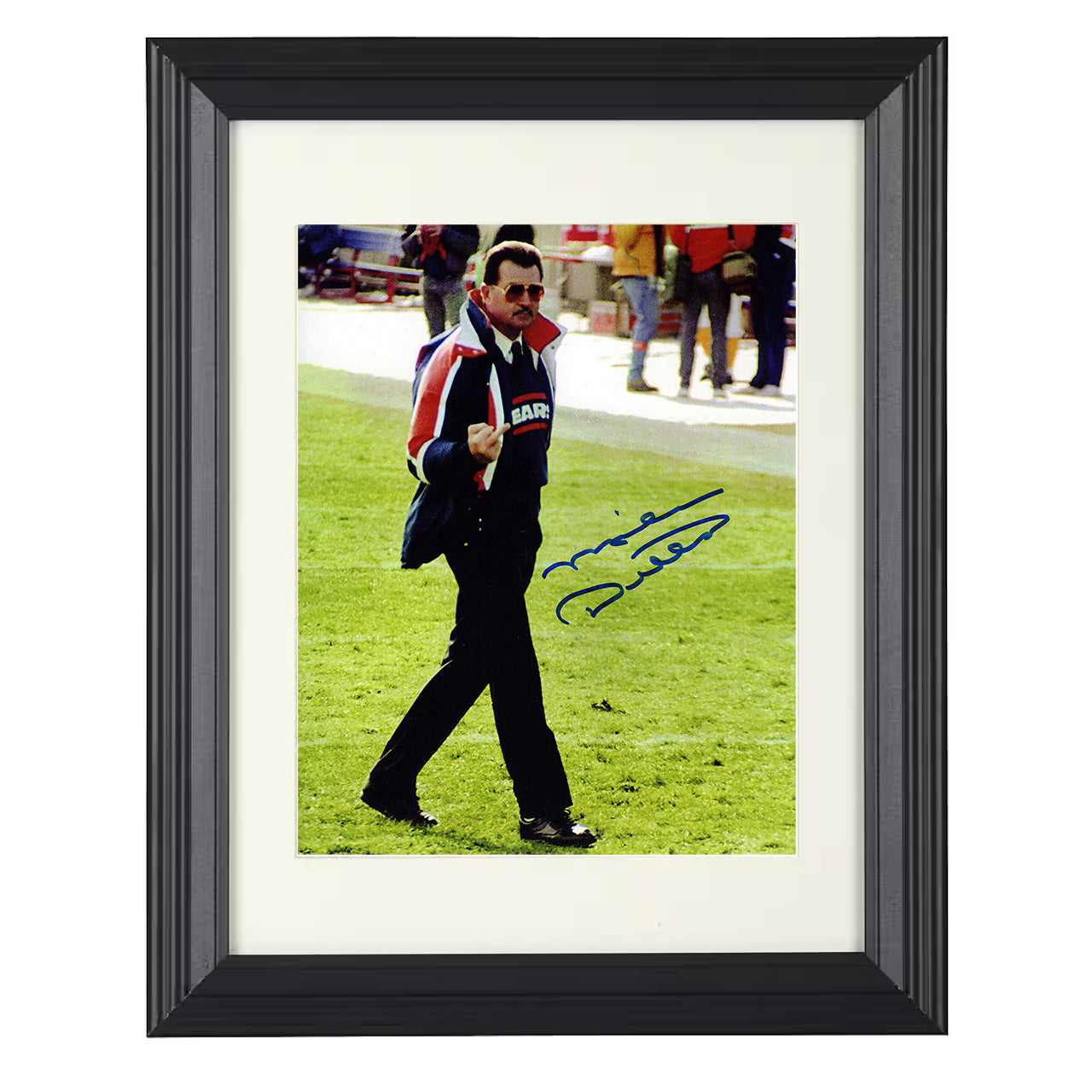 Mike Ditka – Chicago Sideline Gesture Bears Jacket – 8x10 black beveled framed football wall art