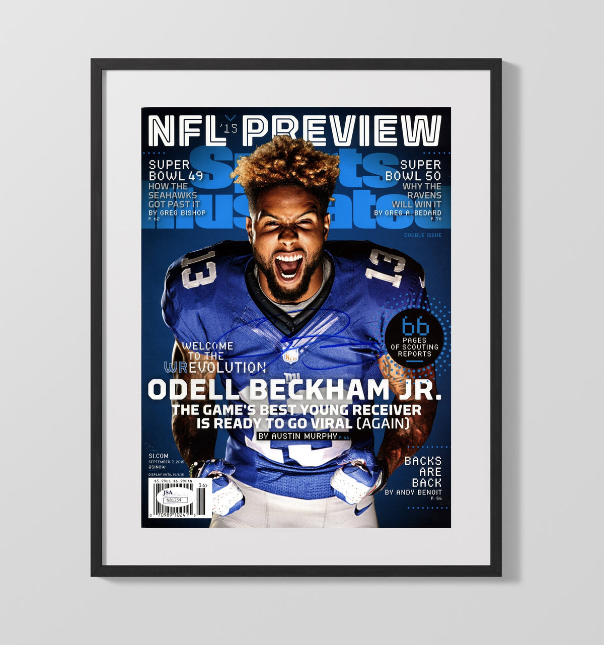 Odell Beckham Jr - New York Football NFL Preview Revolution Feature 2015 SI Cover - Vintage Football Wall Art - Football Framed Print