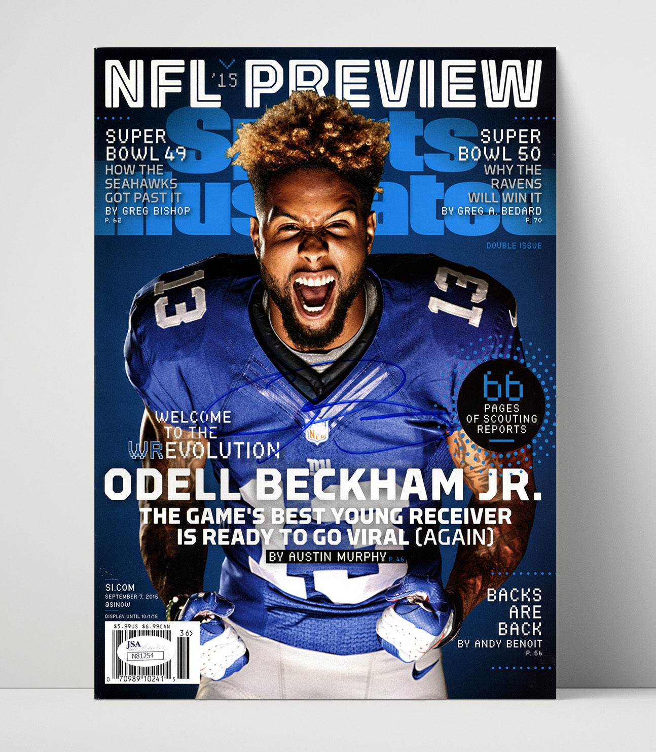 Odell Beckham Jr - New York Football NFL Preview Revolution Feature 2015 SI Cover Football Wall Art - football wall art print