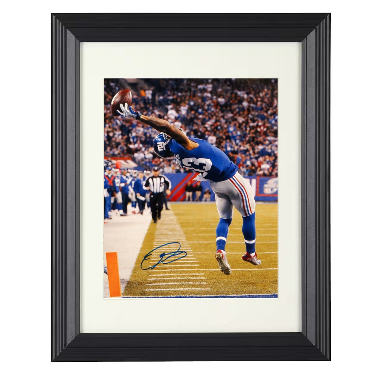 Odell Beckham Jr – The Catch Image – 8x10 black beveled framed football wall art