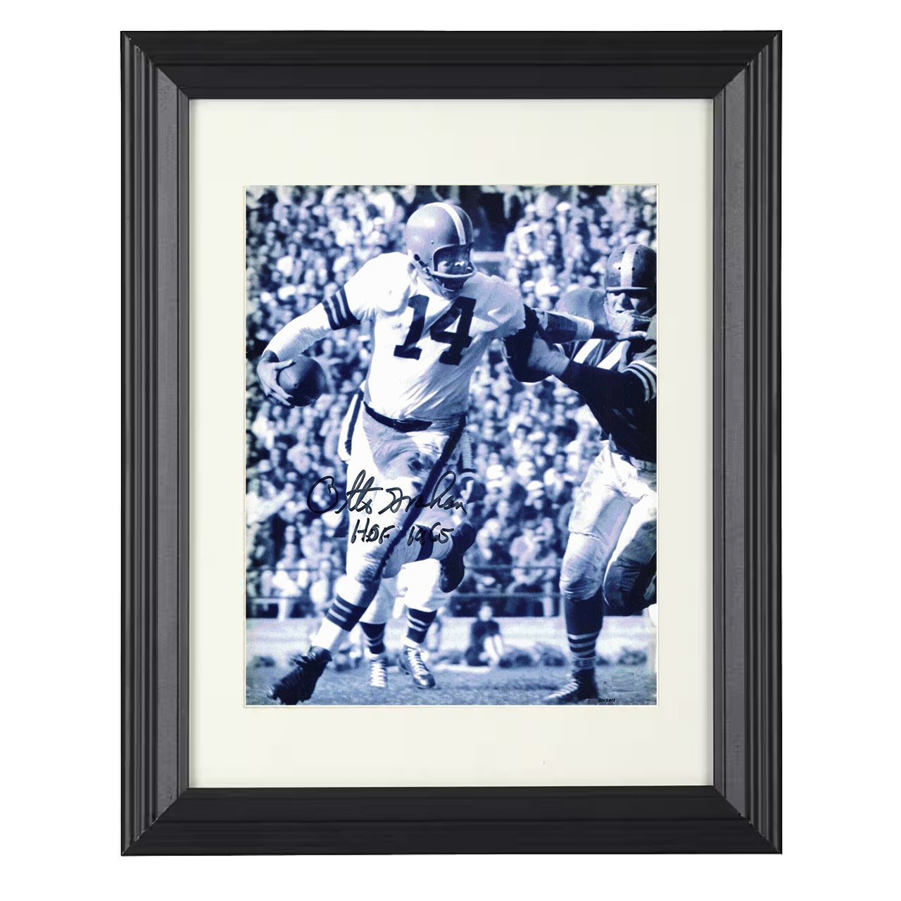 Otto Graham – Cleveland QB Dropback Pass HOF 1965 – 8x10 black beveled framed football wall art