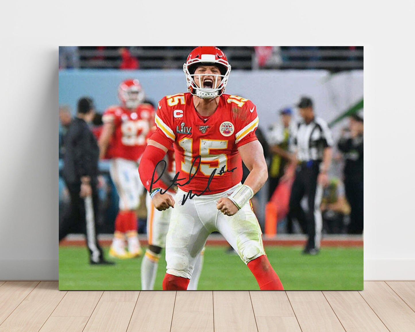 Patrick Mahomes - Flex Celebration Football Wall Art - football wall art print