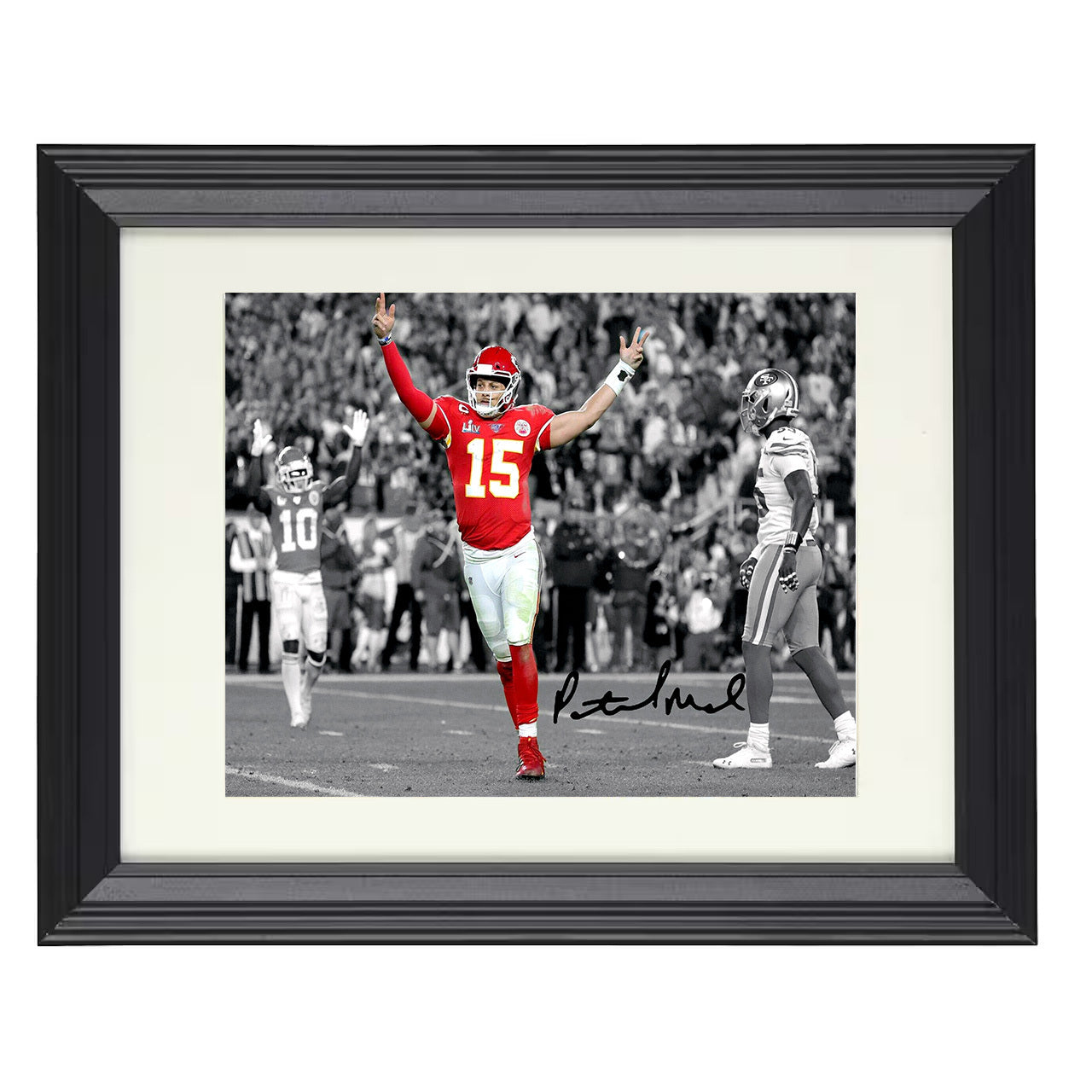 Patrick Mahomes – Spotlight Moment – 8x10 black beveled framed football wall art