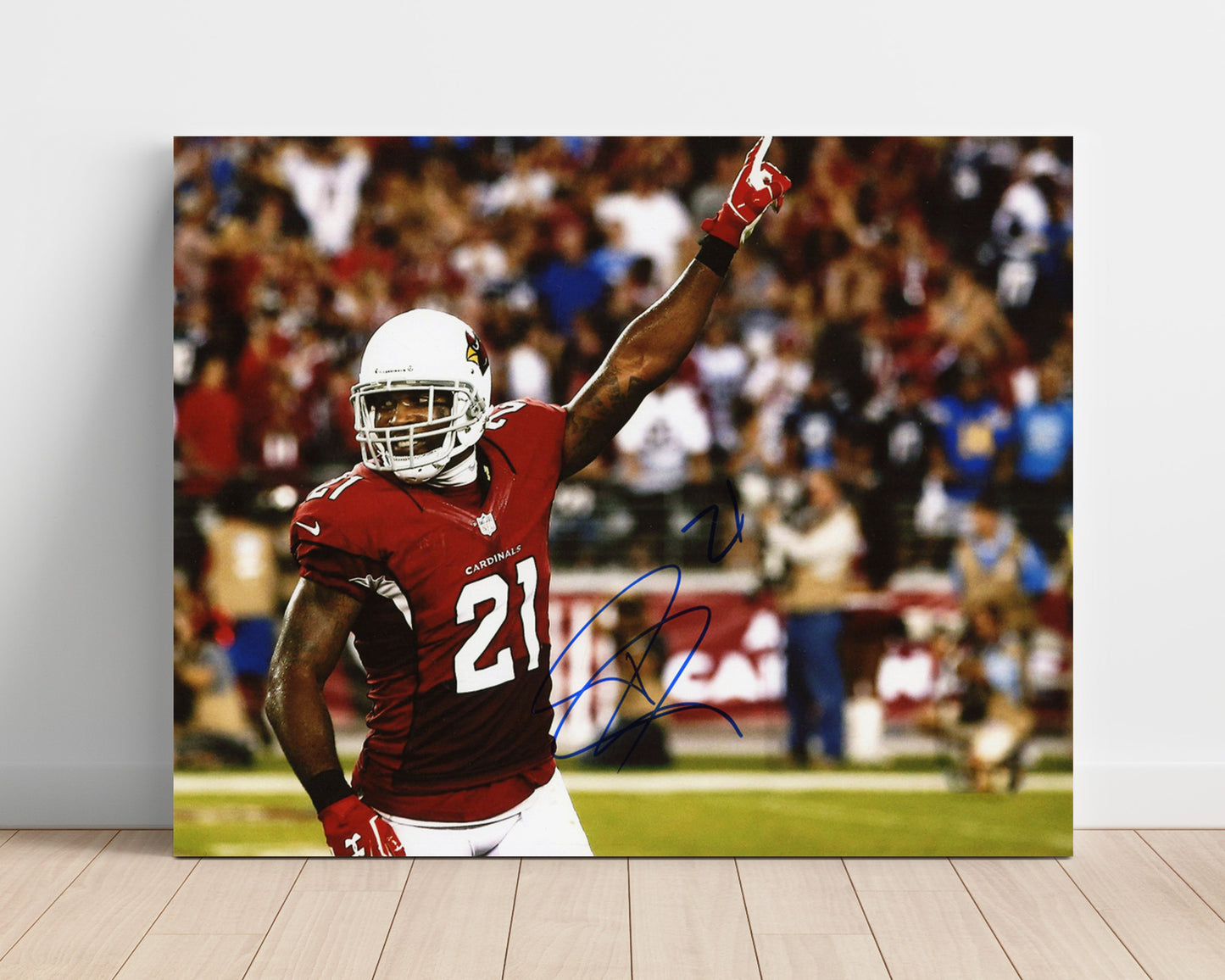 Patrick Peterson - Arizona Football Defensive Celebration Pointing Up Football Wall Art - football wall art print