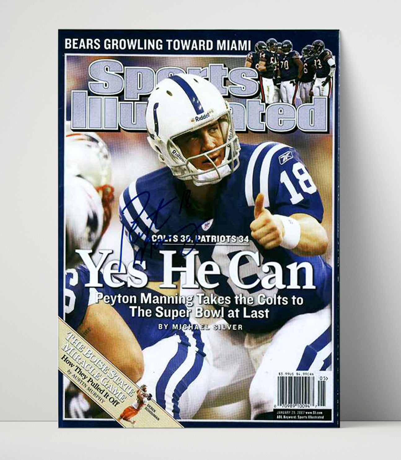 Peyton Manning - Indianapolis Football Quarterback Yes He Can SI Cover 2007 Football Wall Art - football wall art print