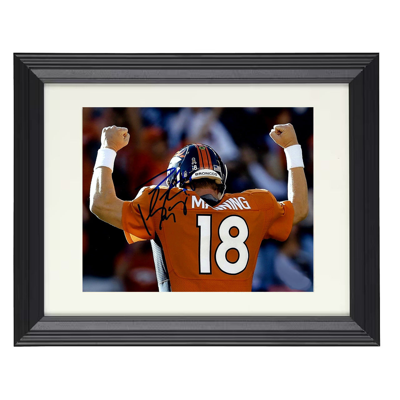 Peyton Manning – Mile High Roar – 8x10 black beveled framed football wall art