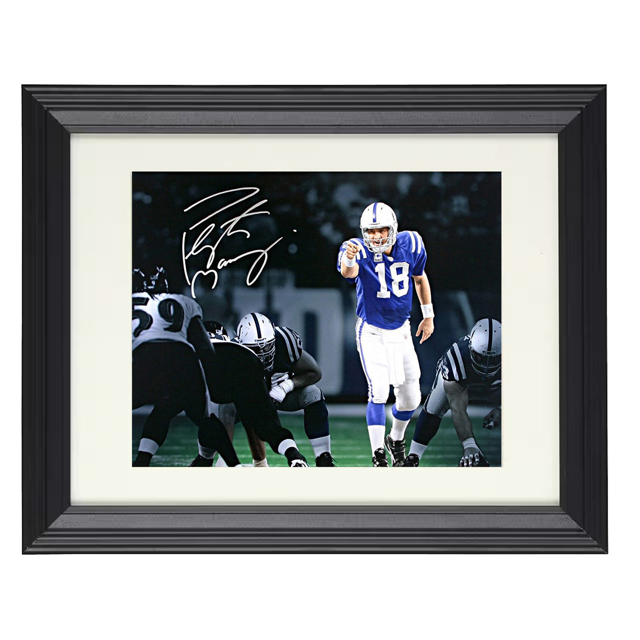Peyton Manning Colts – Play Caller – 8x10 black beveled framed football wall art