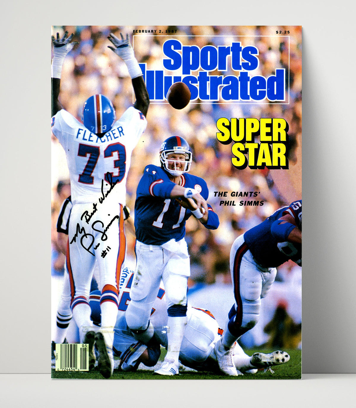 Phil Simms Superstar - Giant Performance football wall art 16x20 Unframed Print
