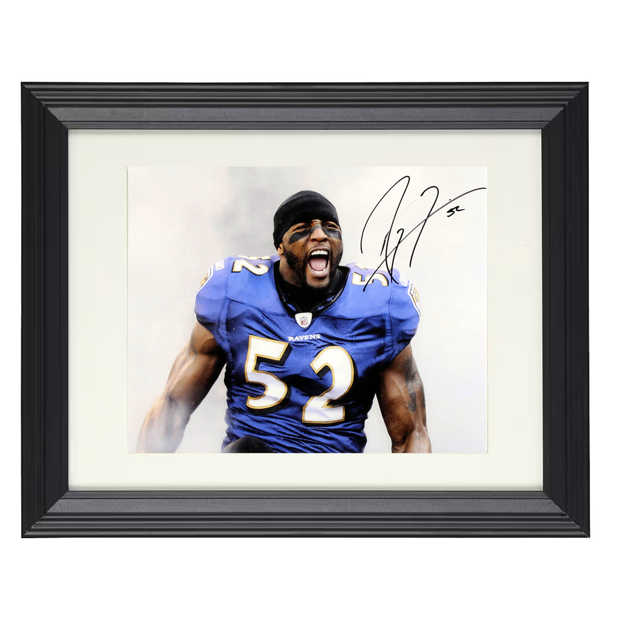 Ray Lewis – Fearless Roar of Baltimore – 8x10 black beveled framed football wall art