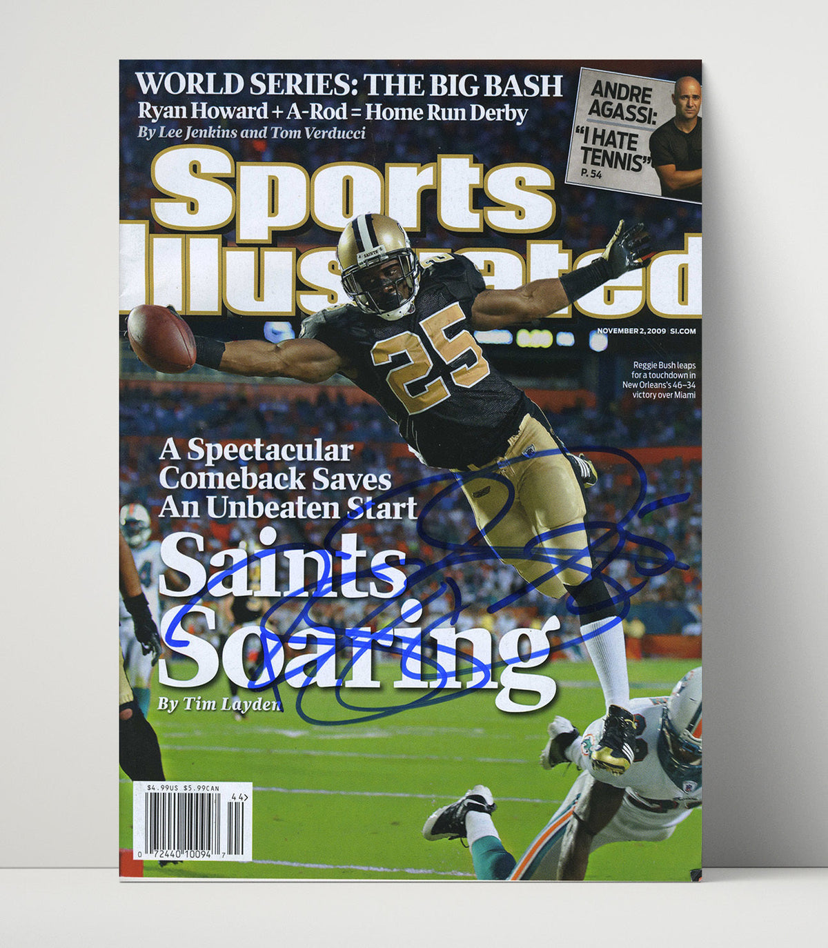 Reggie Bush – New Orleans RB Saints Soaring 2009 SI unframed football poster print