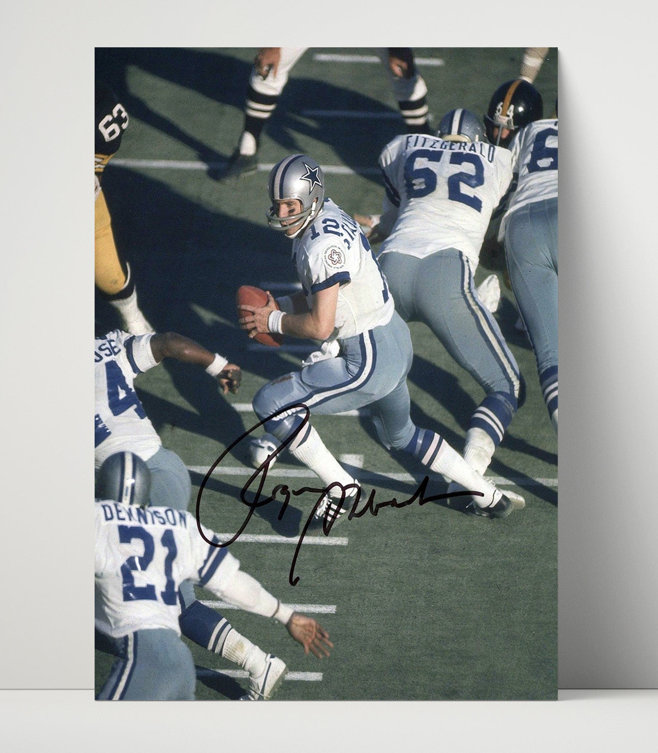 Roger Staubach - Captain America Football Wall Art - football wall art print