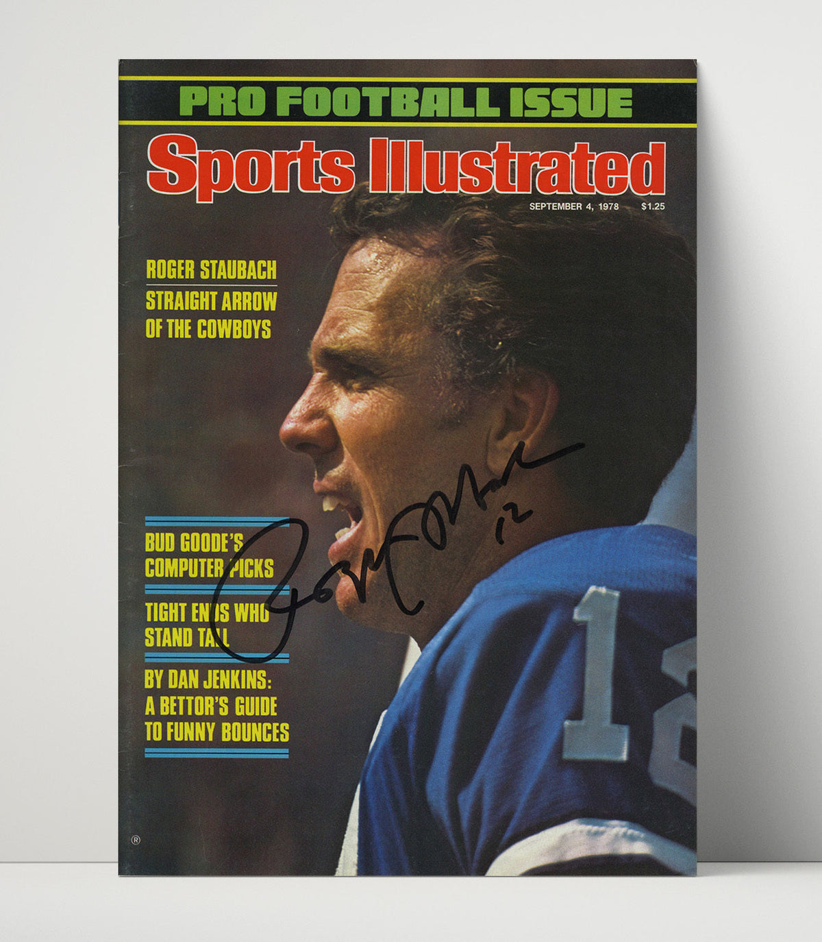 Roger Staubach – Dallas QB Profile Pro 1978 SI unframed football poster print