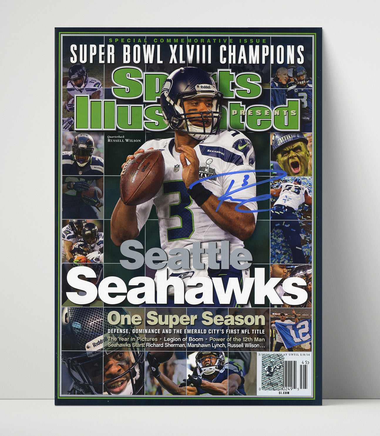Russell Wilson Super Bowl Xlviii - One Super Season Football Wall Art - football wall art print