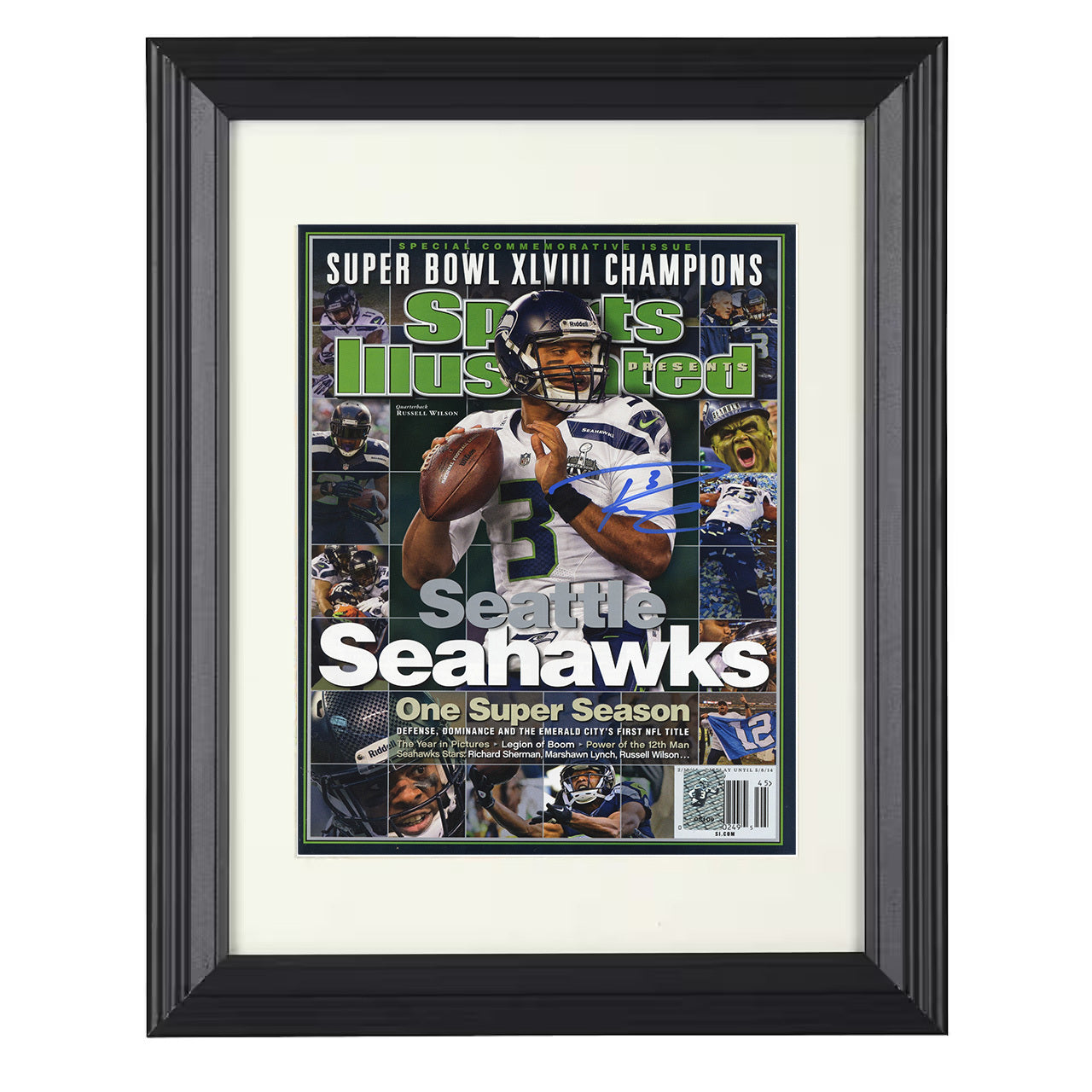 Russell Wilson Super Bowl XLVIII – One Super Season Image – 8x10 black beveled framed football wall art