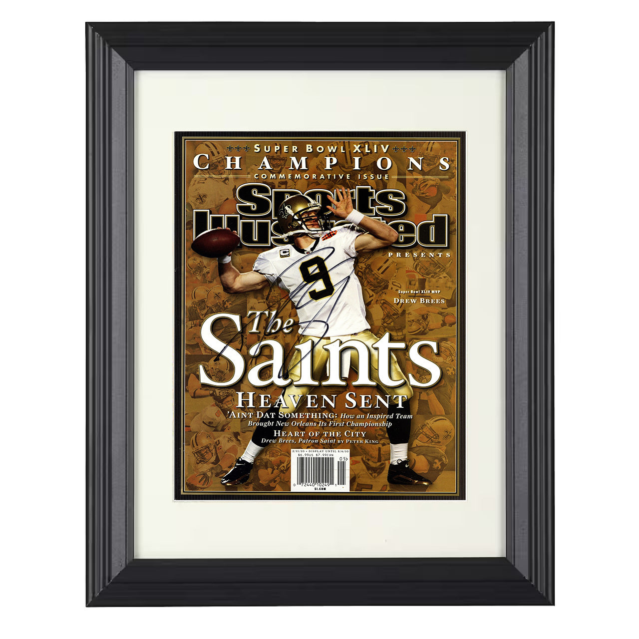 Saints Heaven Sent – Dats a Win Image – 8x10 black beveled framed football wall art