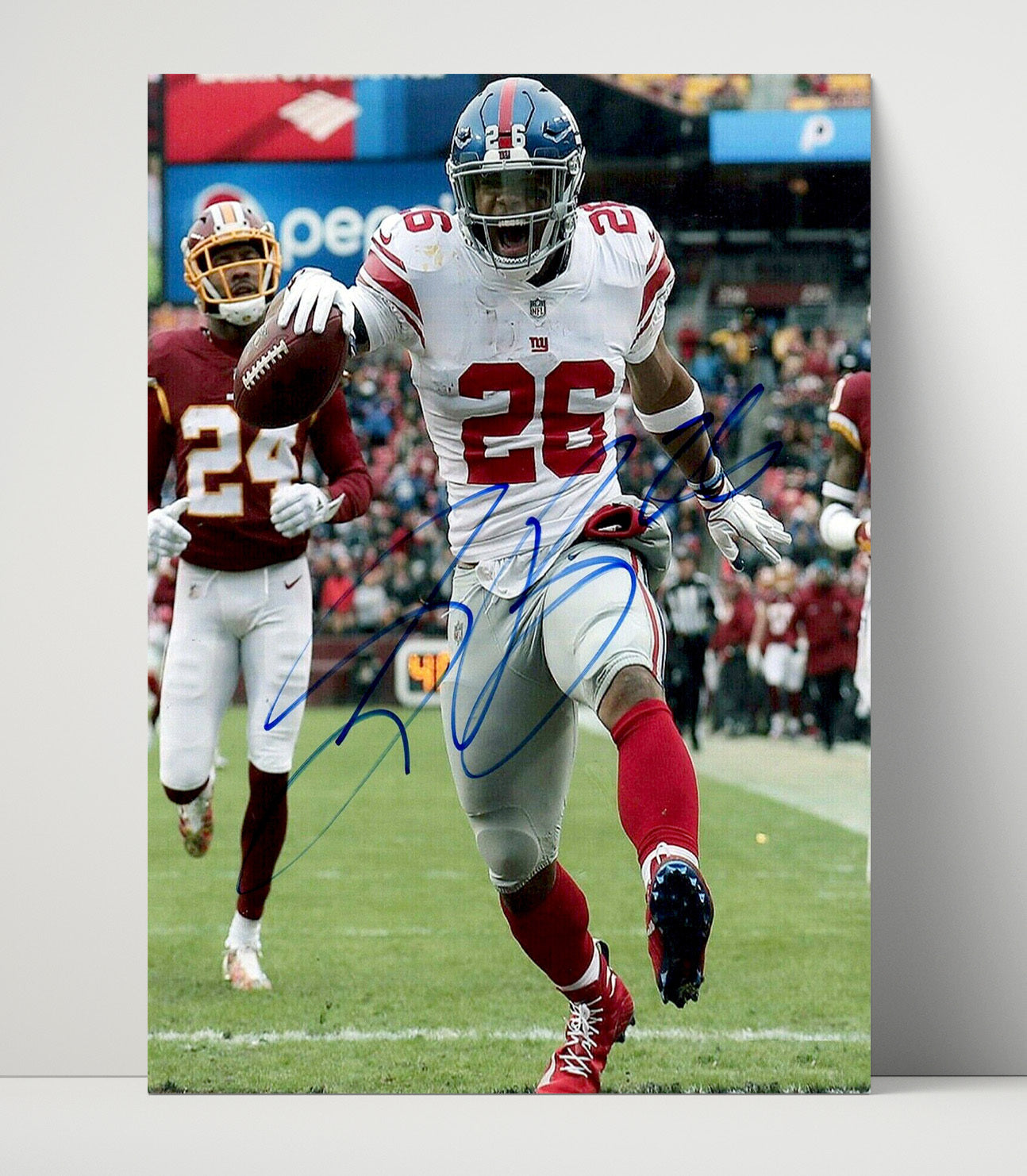 Saquon Barkley - New York football Running Back Breakaway Run football wall art 16x20 Unframed Print