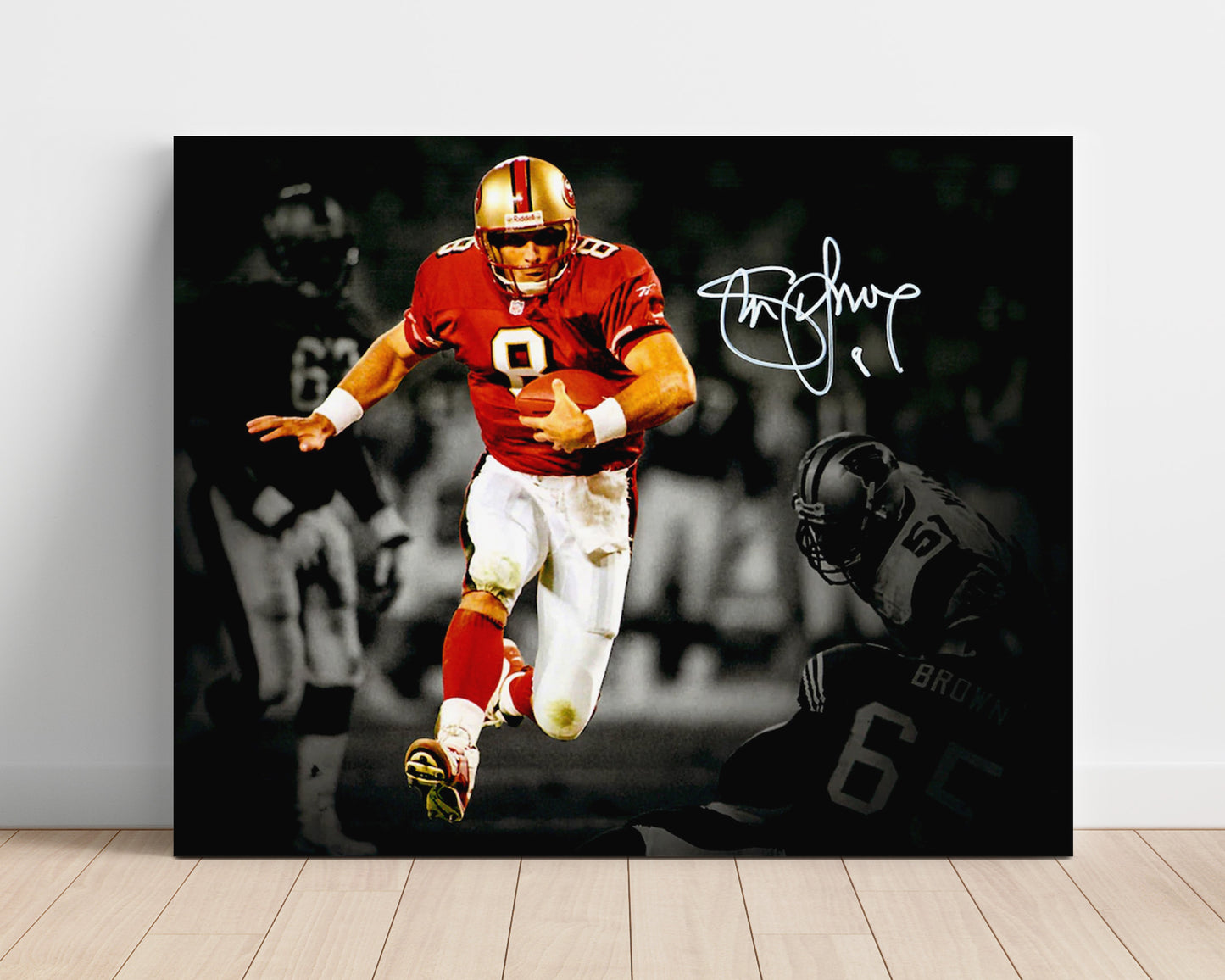 Steve Young 49ers Game Action - Scrambling Genius football wall art 16x20 Unframed Print