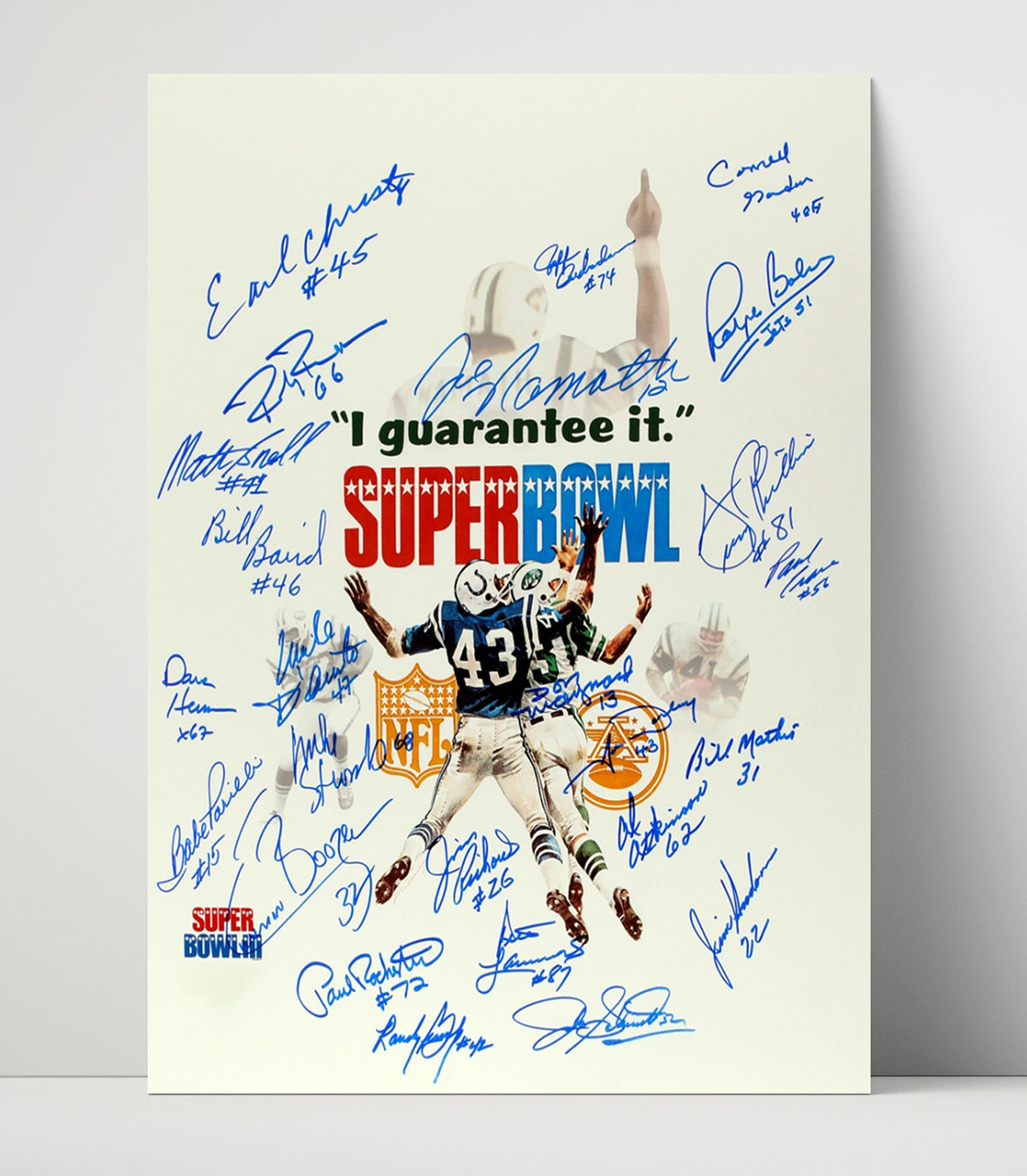 Super Bowl III - Namath Guarantee football wall art 16x20 Unframed Print