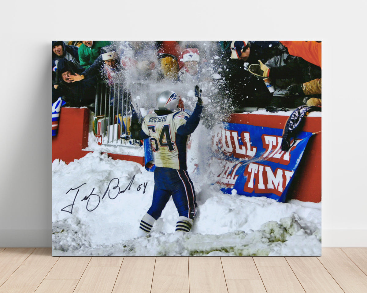 Tedy Bruschi - Snow Warrior football wall art 16x20 Unframed Print