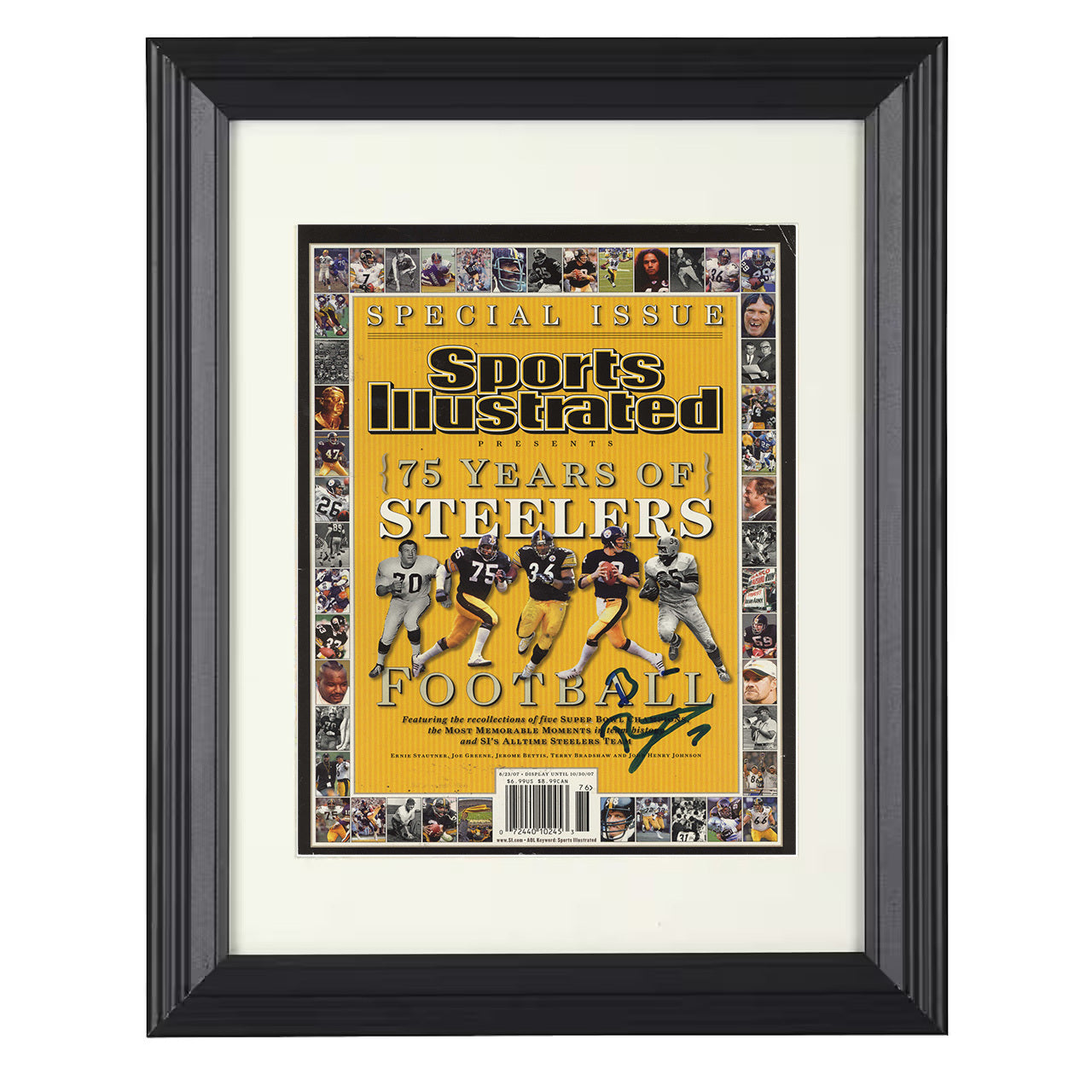 Terry Bradshaw – Of Steelers Commemorative SI – 8x10 black beveled framed football wall art