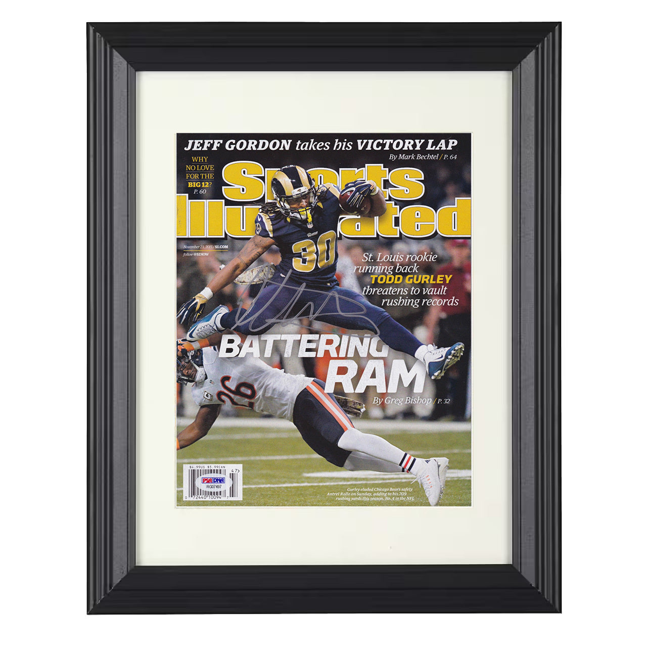 Todd Gurley – St Louis Rookie Breakout Feature 2015 SI – 8x10 black beveled framed football wall art