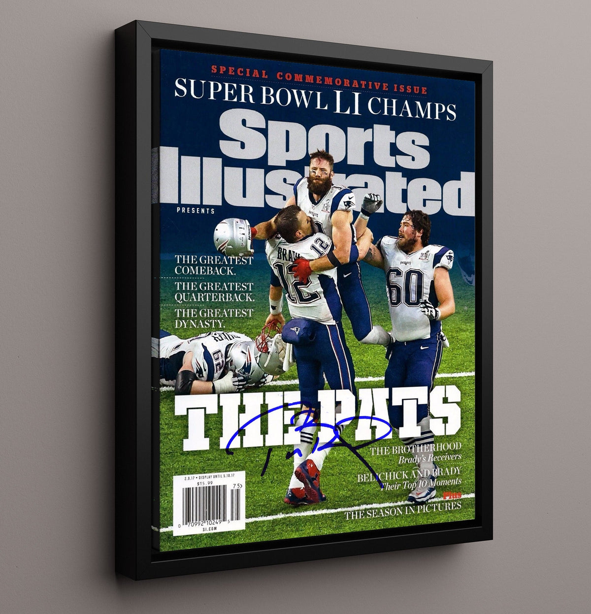 Tom Brady Super Bowl LI - The Pats Dynasty football wall art 16x20 Gallery Frame