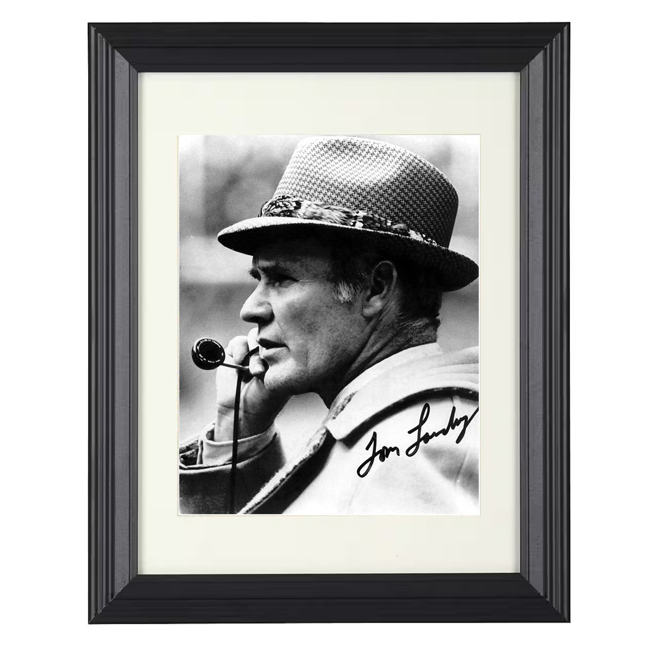 Tom Landry – The Fedora Image – 8x10 black beveled framed football wall art