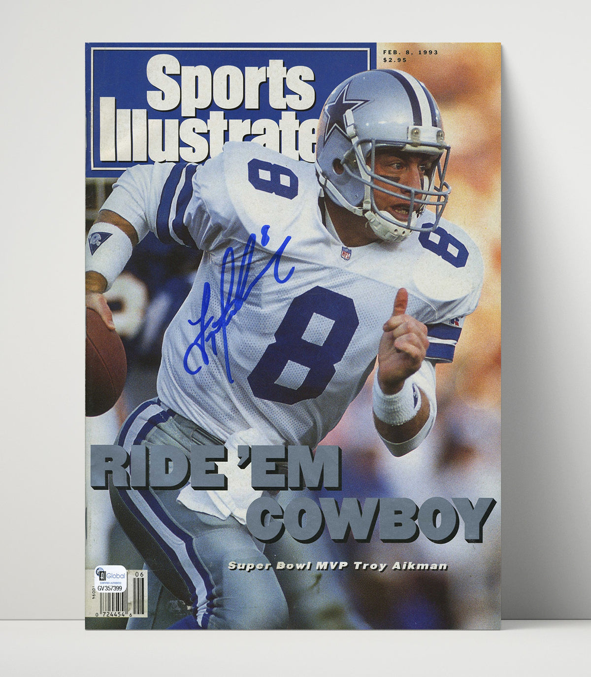 Troy Aikman Ride Em - Cowboy Glory football wall art 16x20 Unframed Print