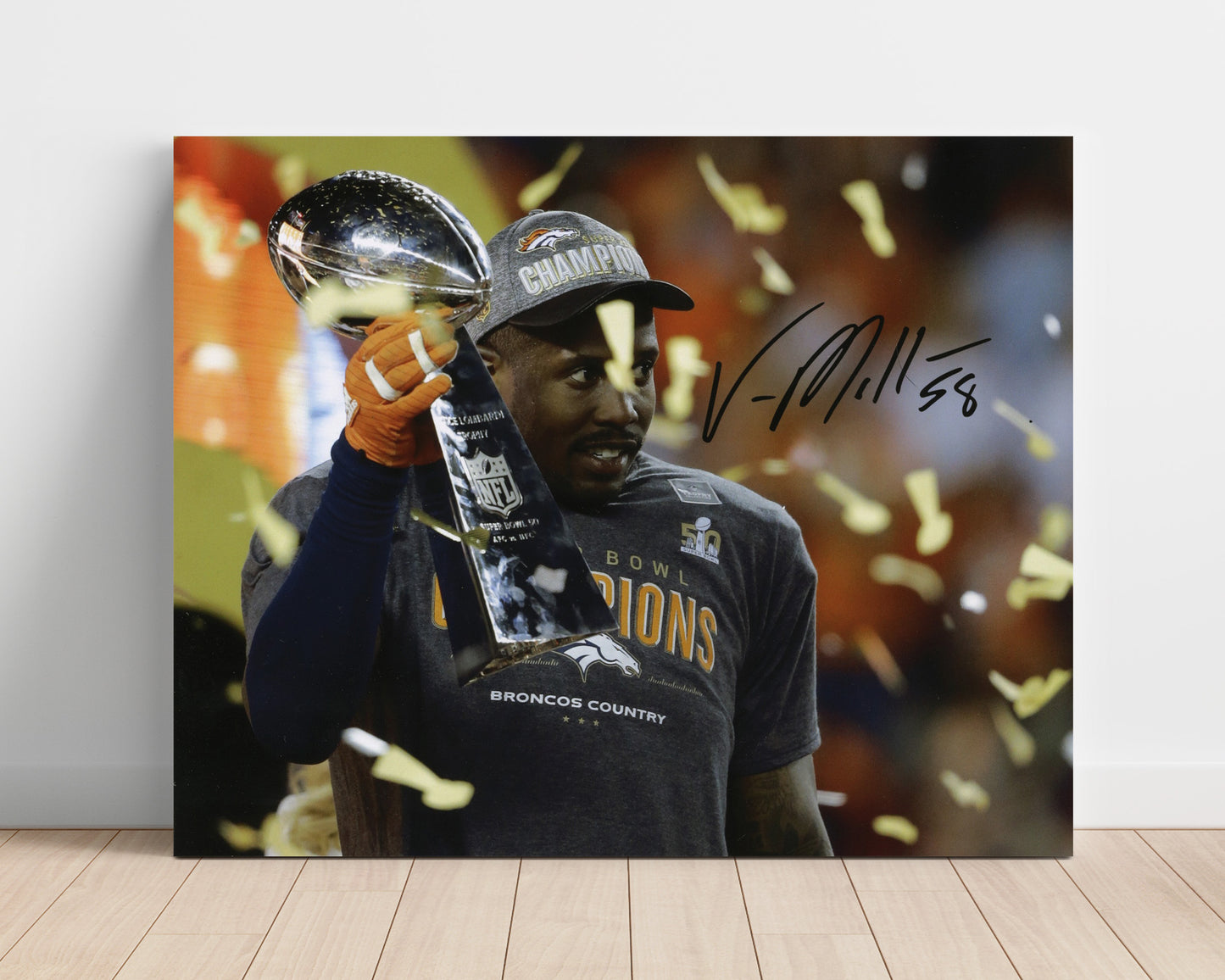 Von Miller - Super Bowl Glory football wall art 16x20 Unframed Print
