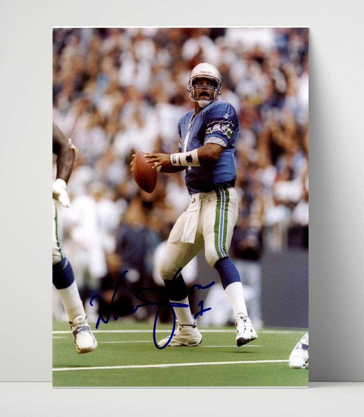 Warren Moon - Houston Football Quarterback Dropback Pass football wall art 16x20 Unframed Print