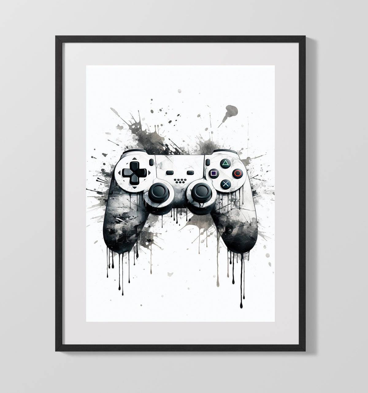 Color Splash Gaming Controller 16x20 Gallery Frame gaming wall art