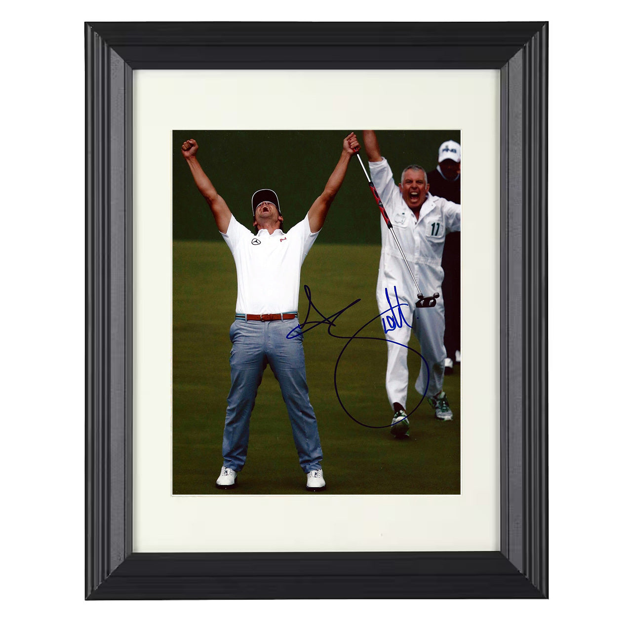 Adam Scott – Augusta Victory Celebration 8x10 matted black framed golf wall art
