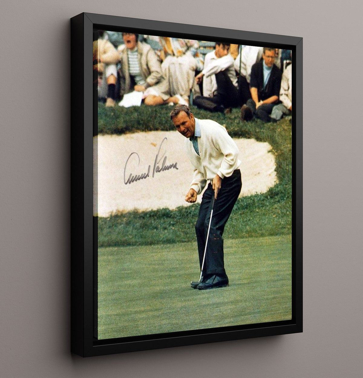 Arnold Palmer - Celebratory Putt golf wall art 16x20 Gallery Frame