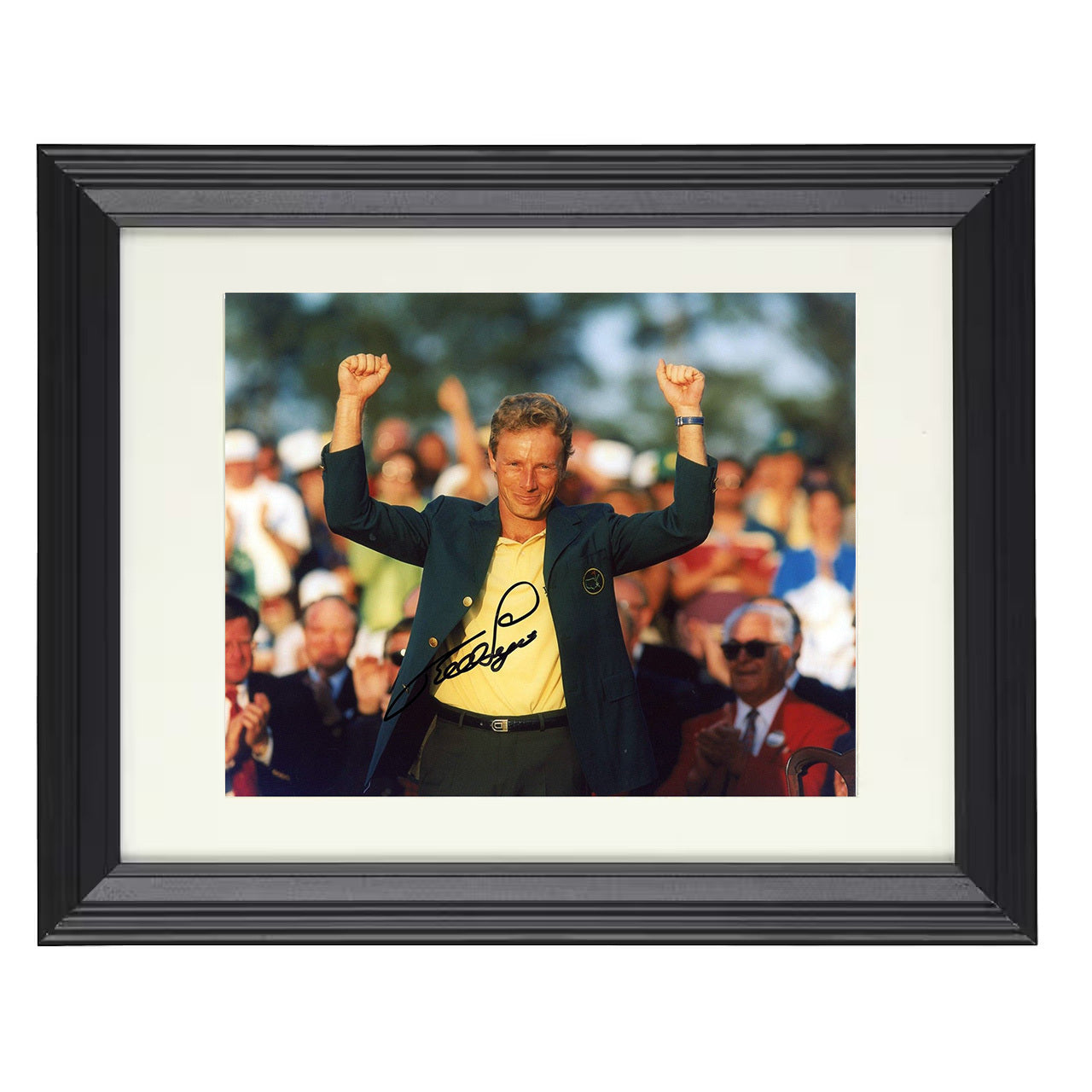 Bernhard Langer – Augusta Green Jacket Celebration 8x10 matted black framed golf wall art
