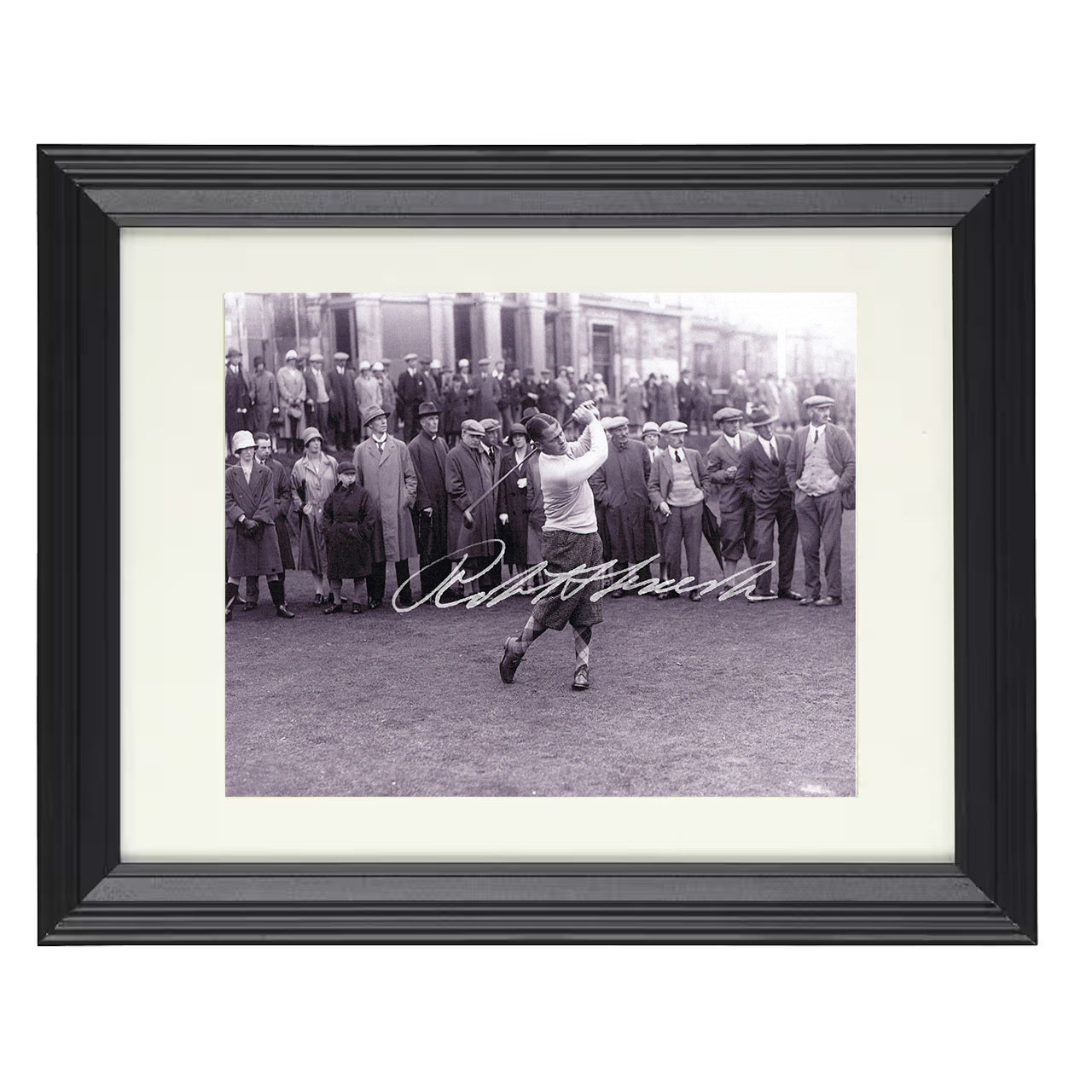 Bobby Jones – Historic Swing Image 8x10 matted black framed golf wall art