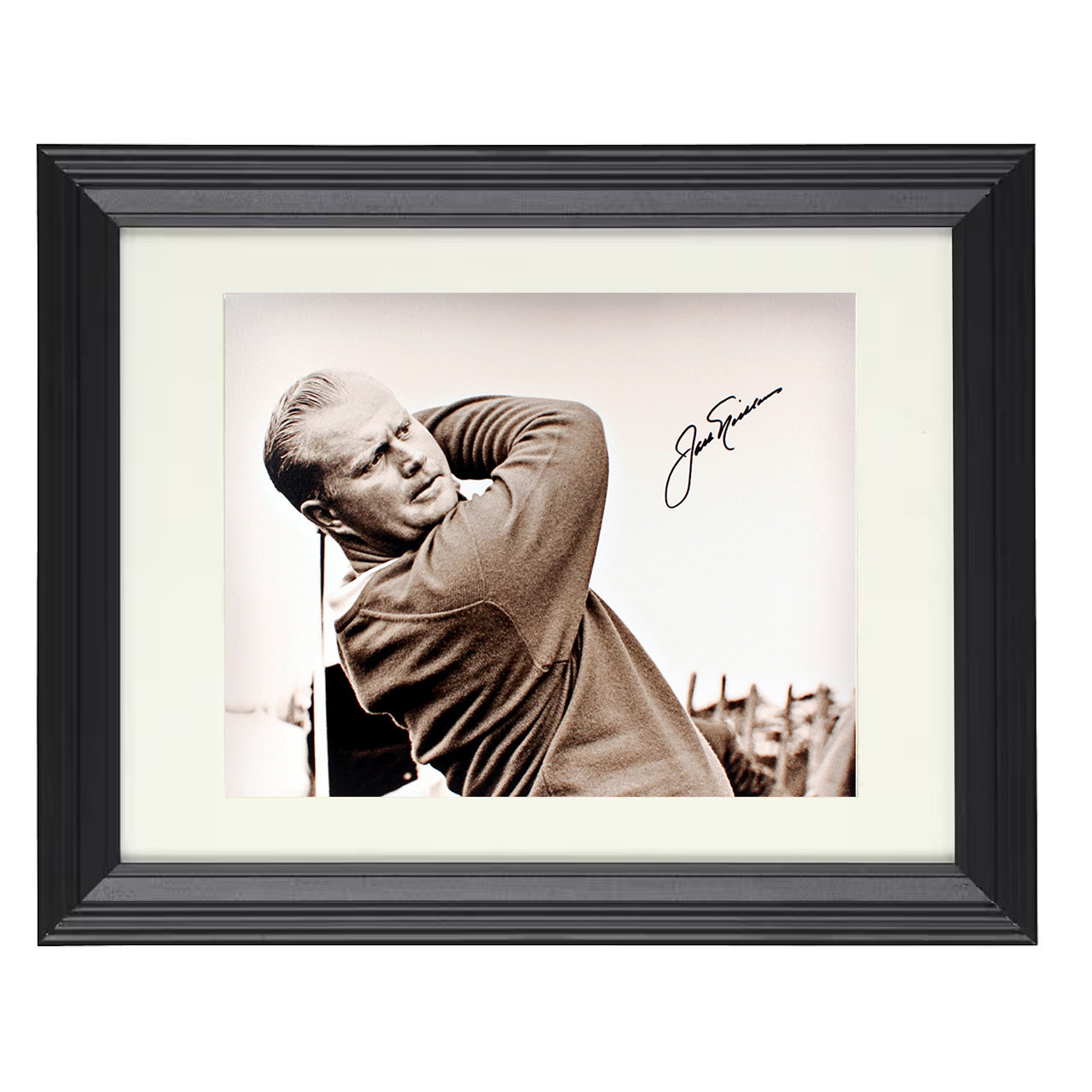 Jack Nicklaus – Classic Close Up Image 8x10 matted black framed golf wall art