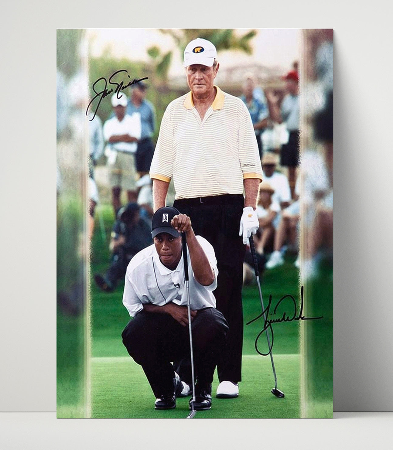 Jack Nicklaus and Tiger Woods - Generations on the Green golf wall art 16x20 Unframed Print