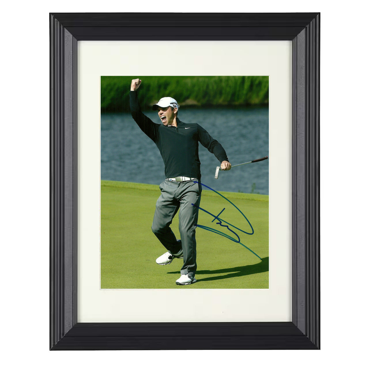 Paul Casey – Fairway Follow Through 8x10 matted black framed golf wall art
