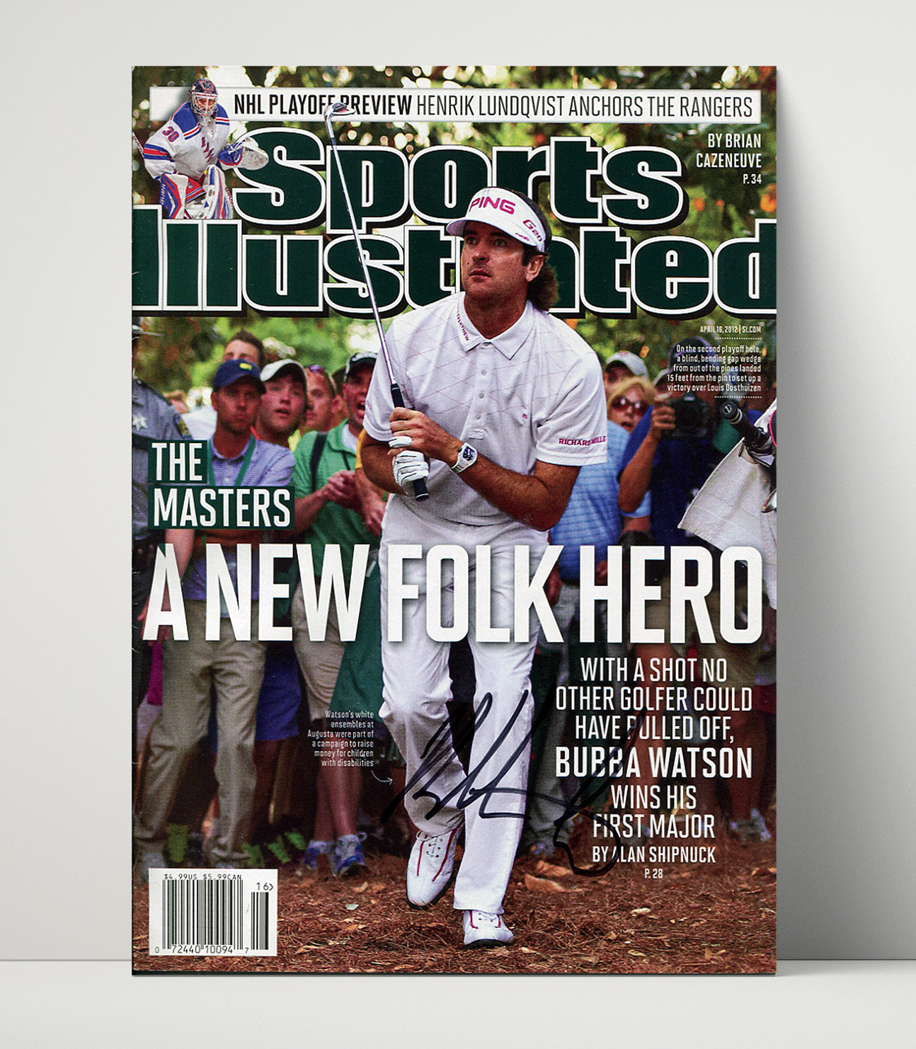 Golf Autograph Print - Bubba Watson 2012 Masters - Hook of Destiny golf wall art 16x20 Unframed Print