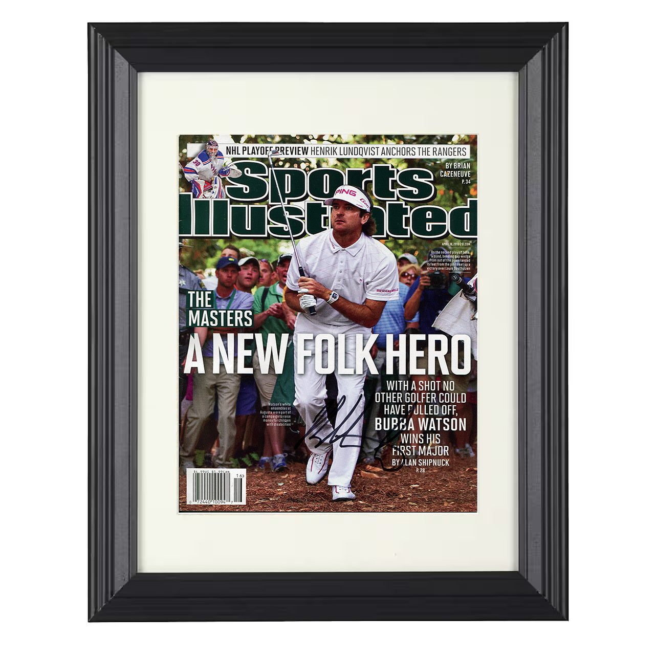 Bubba Watson 2012 Masters – Hook of Destiny 8x10 matted black framed golf wall art